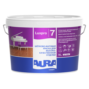 Люкс Про 7 Аура (Aura Luxpro 7) шёлково-матовая краска стойкая к мытью